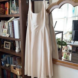 Azazie Cream Midi Dress